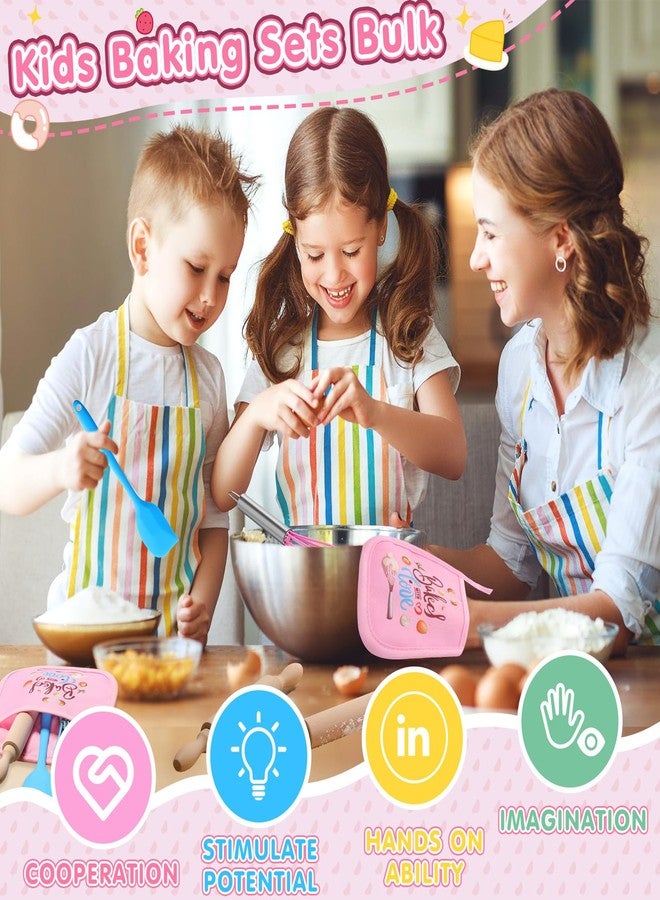 RoundFunny Valentines Day Gifts for Kids - 48 Pcs Valentines Day Baking Supplies with Kitchen Utensil, Pot Holders, Spatula, Rolling Pin, Whisk for kids Classroom School Exchange Party Favors - Image 4